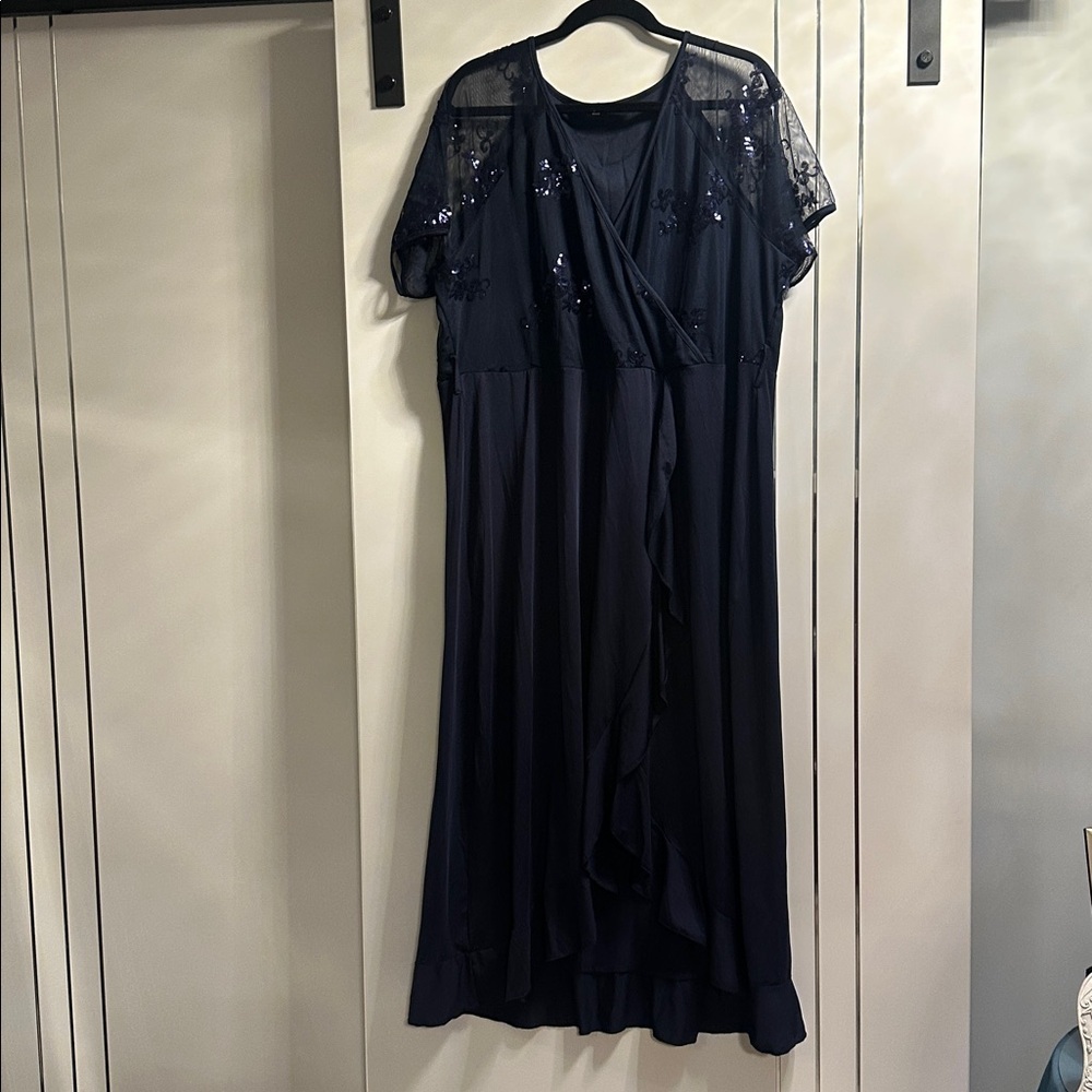 Navy Formal Wear Sequinned Maxi Dress